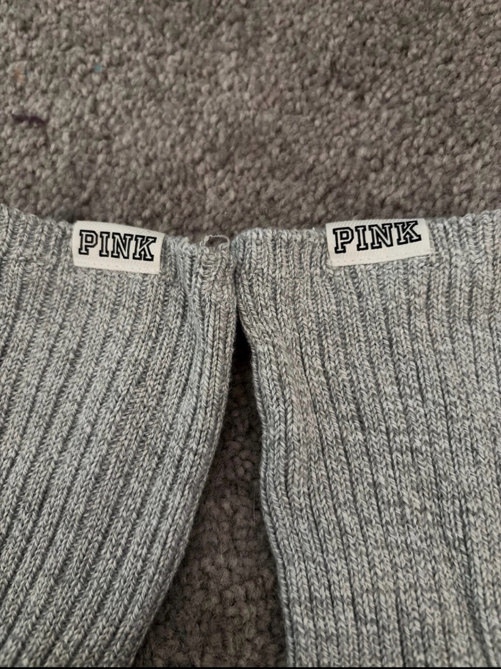 PINK Victoria's Secret Women’s Light Gray knee high Socks - Picture 2 of 2